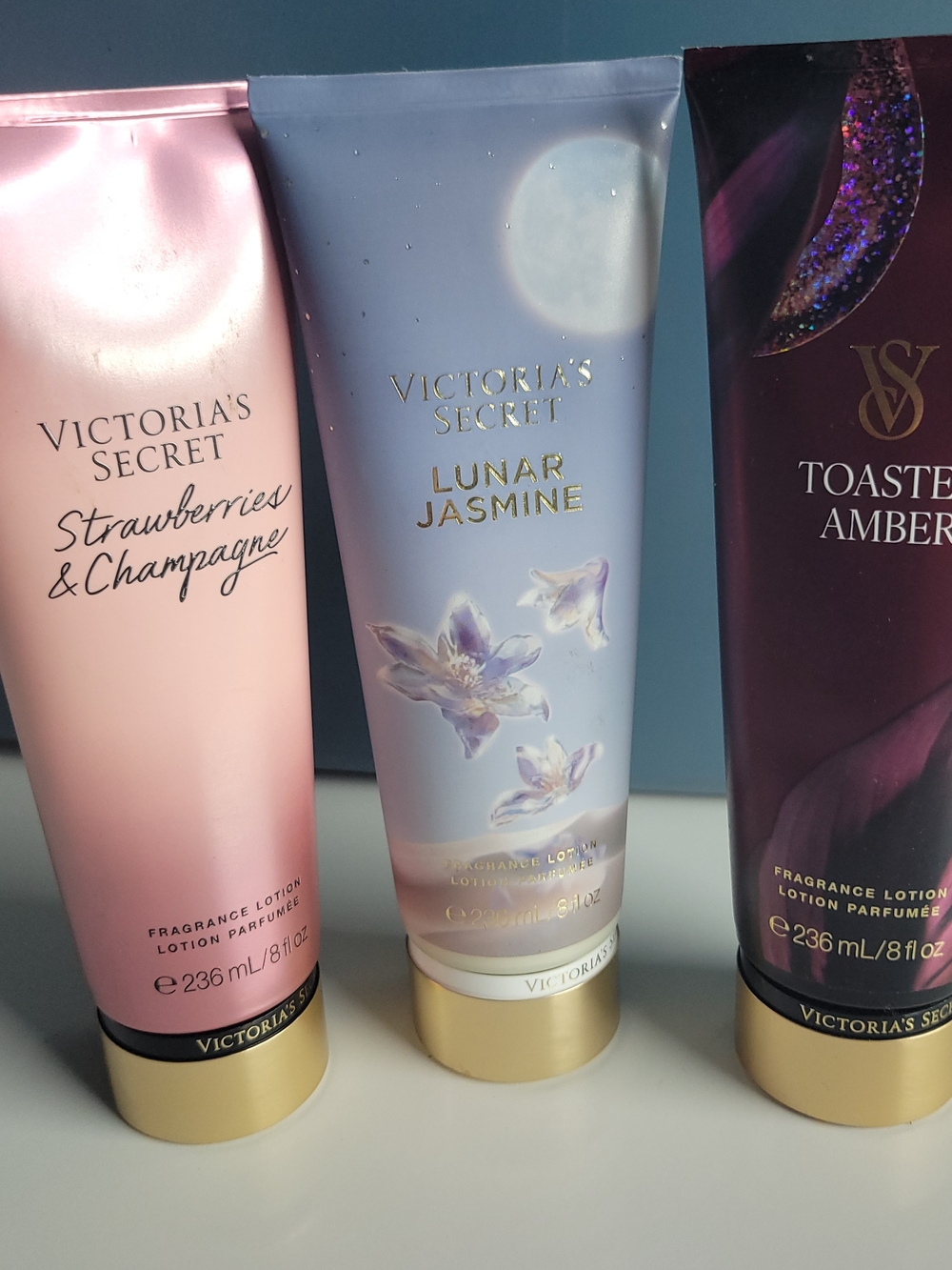 Victoria's Secret Lunar Jasmine, Strawberries & Champagne & Toasted Amber